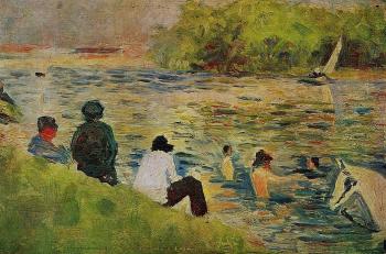 Georges Seurat : Bathing at Asnieres, The Bank of the Seine